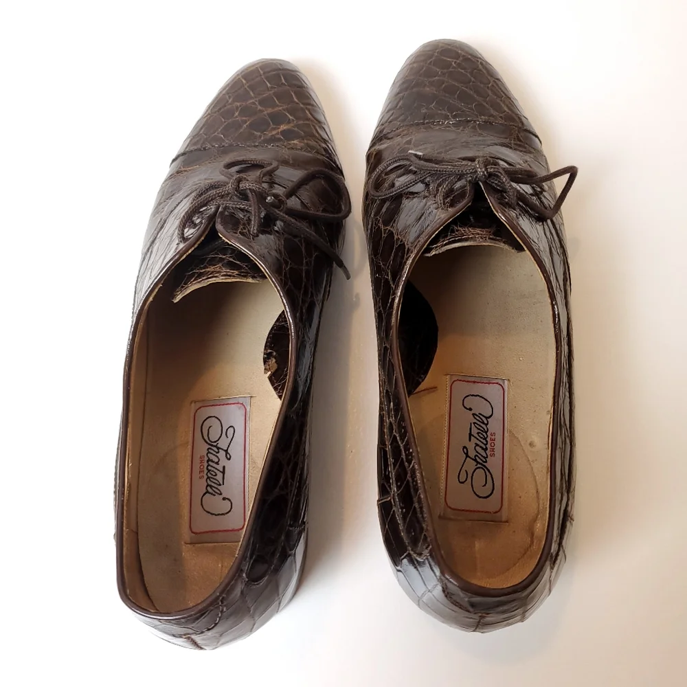 Vintage Fratelli Genuine Alligator Oxfords - Picture 2 of 13